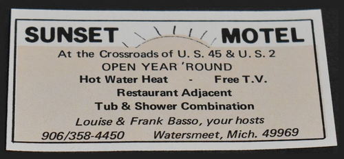 Sunset Motel - 1969 Print Ad (newer photo)